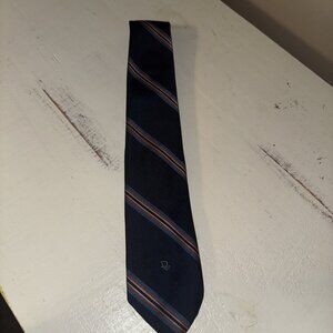 Vintage Christian Dior Necktie Blue / Red Stripe Dior Logo Made in USA